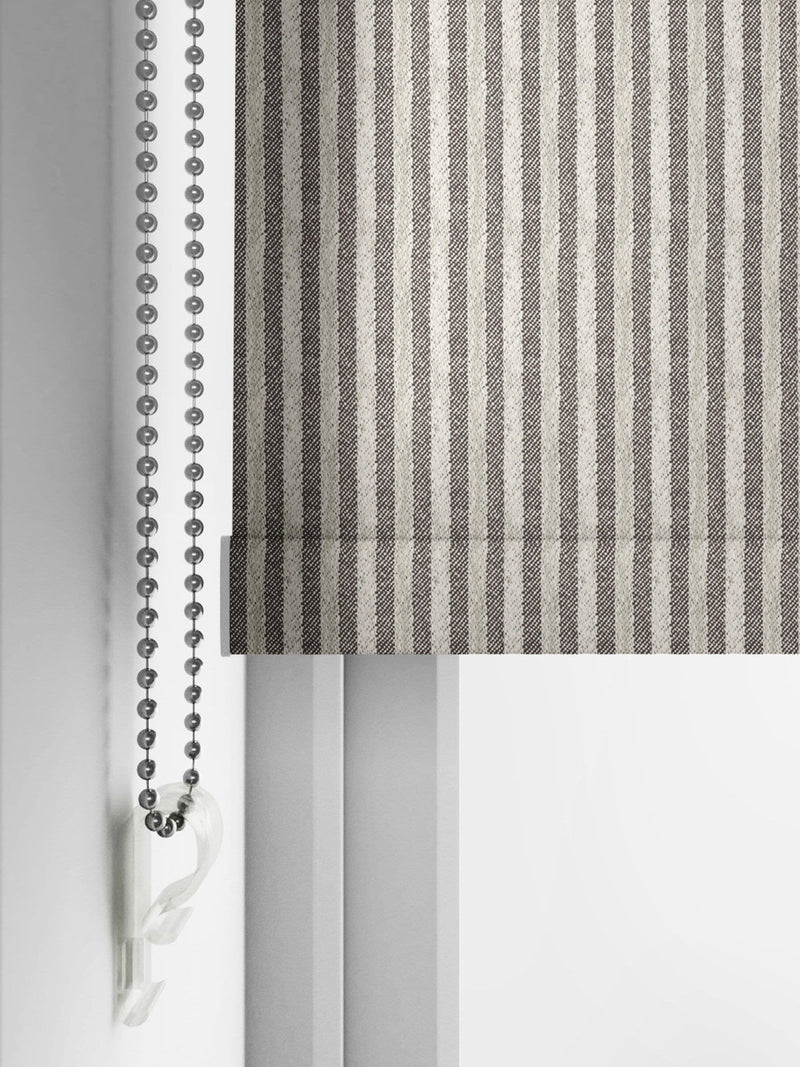 Emily Bond roller blinds Smoke Oscar Stripe - British product