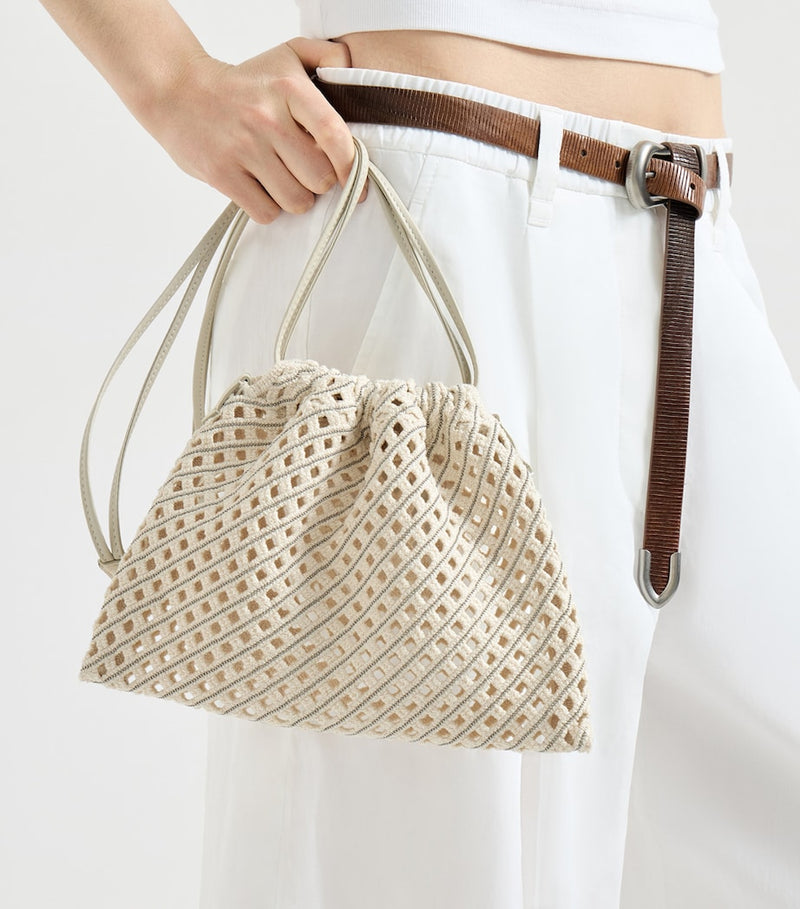 Brunello Cucinelli crochet pouch bag 21x26cm (British brand)
