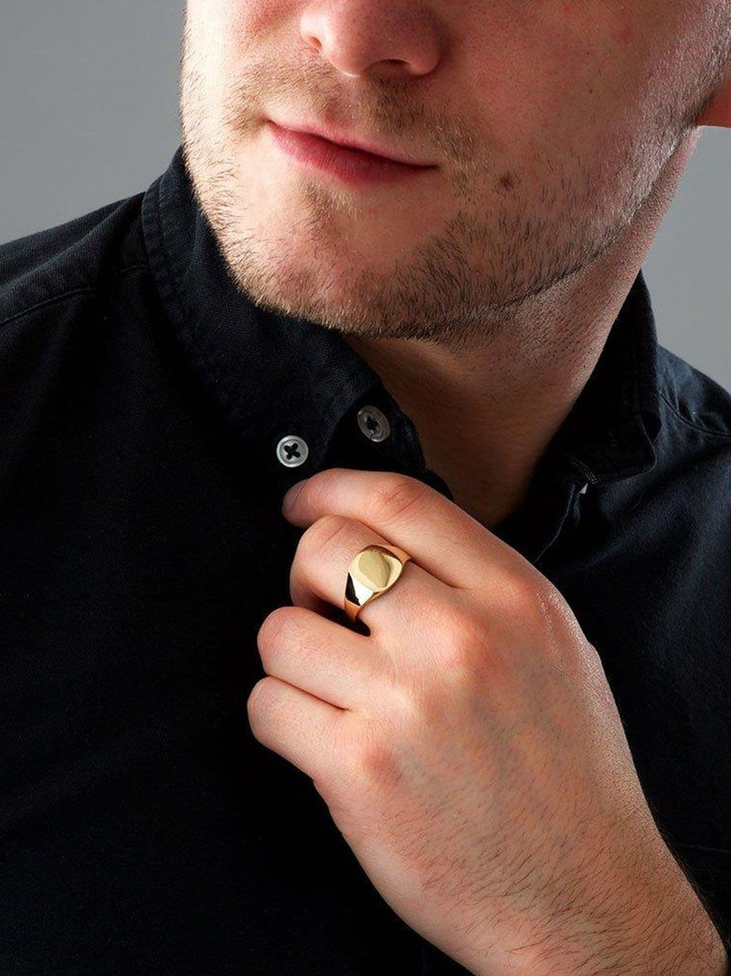 Beaverbrooks Gold 9ct Gold Cushion Signet Ring 12mm - British product