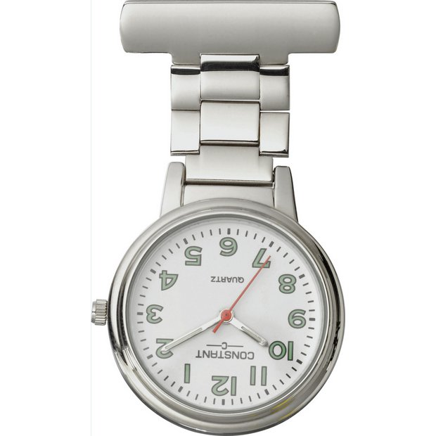 Constant silver fob pin fastening nurses watch 34mm (British brand)