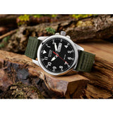 Citizen Eco-Drive analogue watch green canvas strap (British brand)