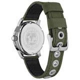 Citizen Eco-Drive analogue watch green canvas strap (British brand)