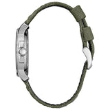 Citizen Eco-Drive analogue watch green canvas strap (British brand)