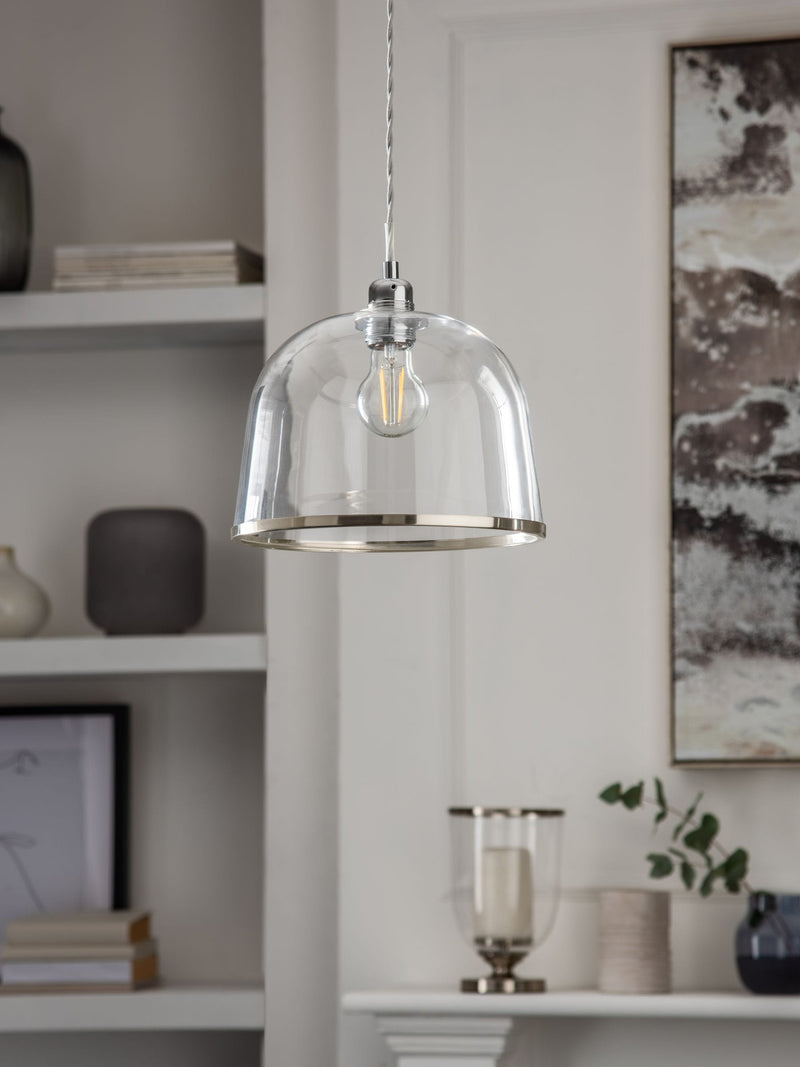 Brushed nickel Gloucester easy fit ceiling light shade (British brand)