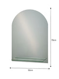 Showerdrape Greenwich arched bathroom mirror with shelf 70cm x 50cm (British brand)