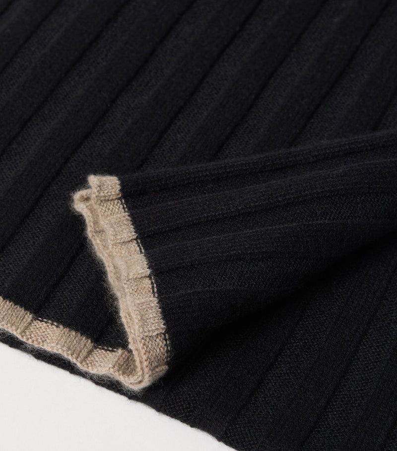 Brunello Cucinelli cashmere ribbed scarf 167cm x 30cm - British product