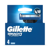 Holland & Barrett Gillette Mach3 Turbo Razor Blade Refills for Men, 4 Count- Buy online at McGrocer
