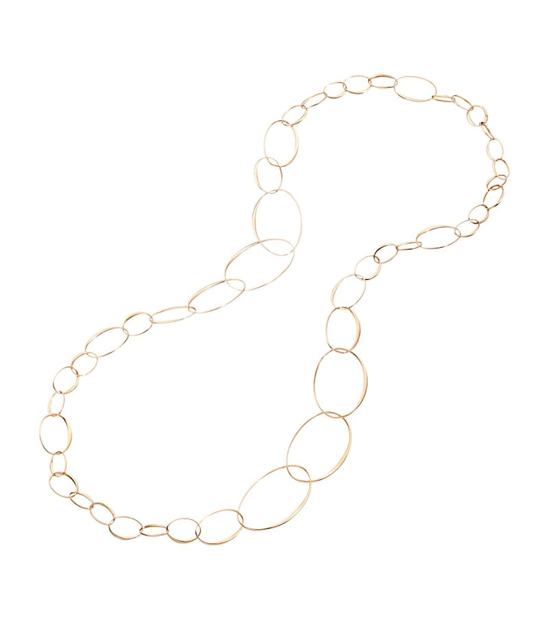 Pomellato rose gold hoop chain necklace (British brand)