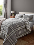Catherine Lansfield grey Kelso check curtains 167x182cm, imported from the UK