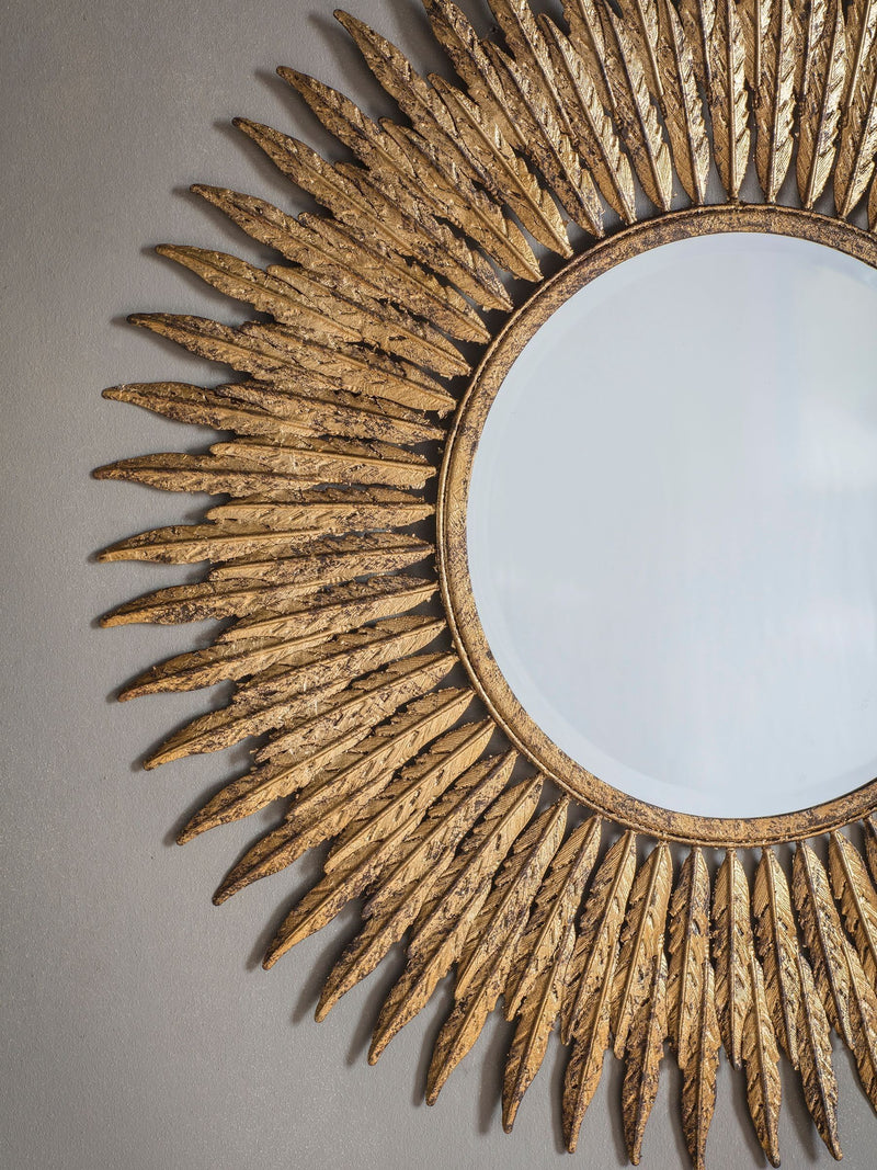 Gallery Home gold quill starburst wall mirror 62cm, UK version