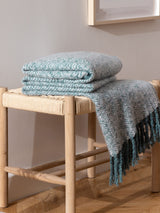 Next Furn Teal Blue Weaver Herringbone Throw- Buy online at McGrocer