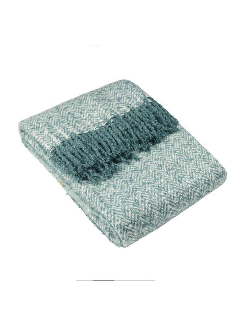 Furn Herringbone Throw teal blue, UK version