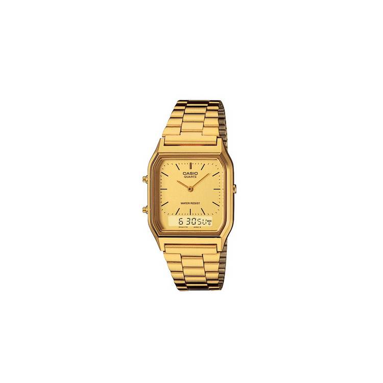 Casio gold stainless steel bracelet watch hybrid display - British product