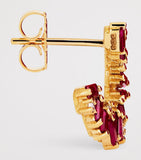 Suzanne Kalan rose gold diamond and ruby hoop earrings, UK version