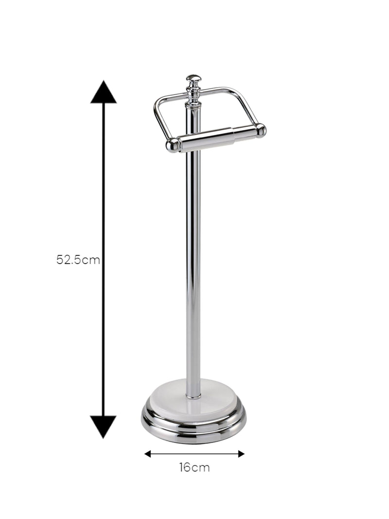 Showerdrape White Opera freestanding toilet roll holder (British brand)