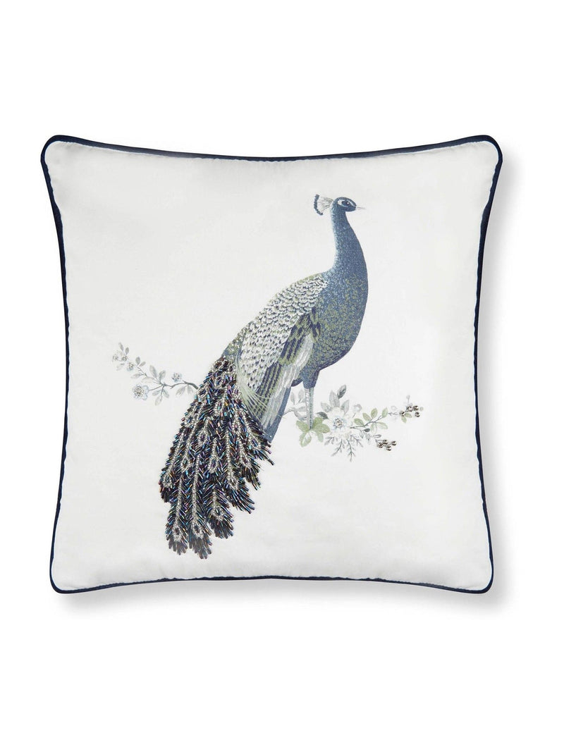 Laura Ashley blue peacock cushion square, UK version