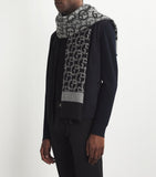 Giorgio Armani wool monogram jacquard scarf, UK version