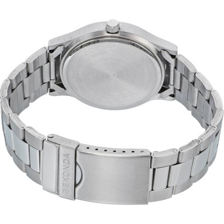 Sekonda men's stainless steel watch with silver dial, imported from the UK