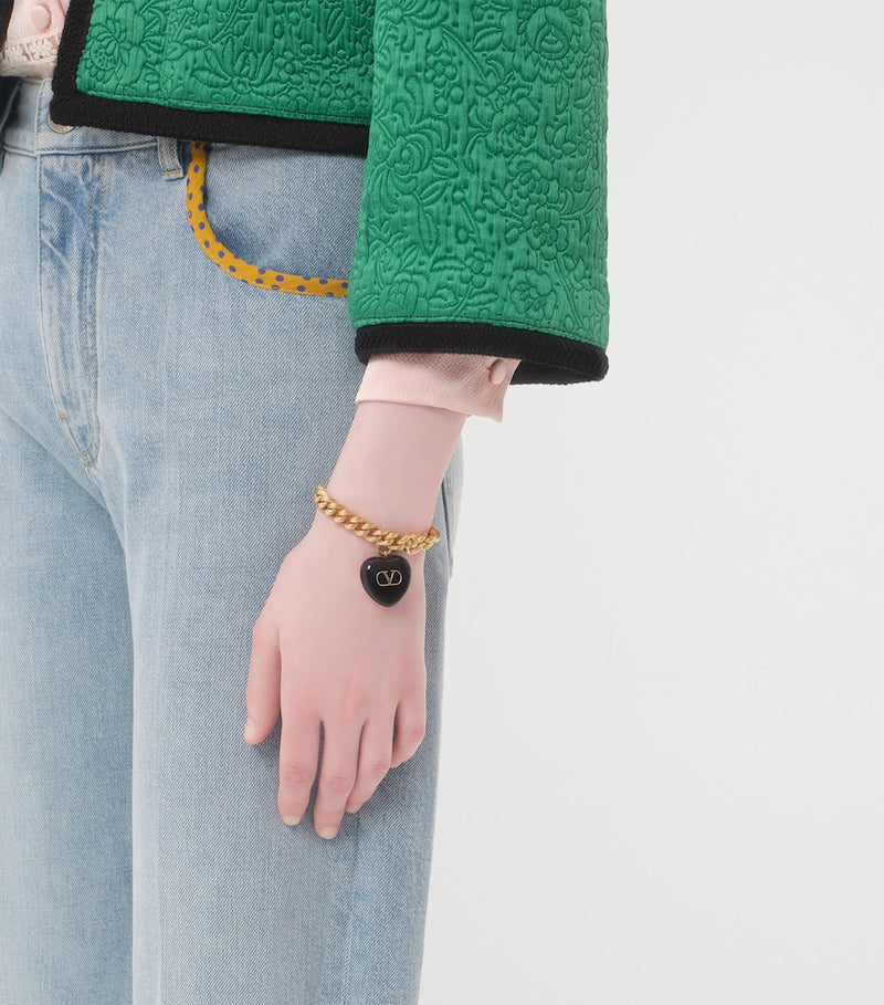 Valentino Garavani Coeur Royal bracelet with enamel heart charm (British brand)