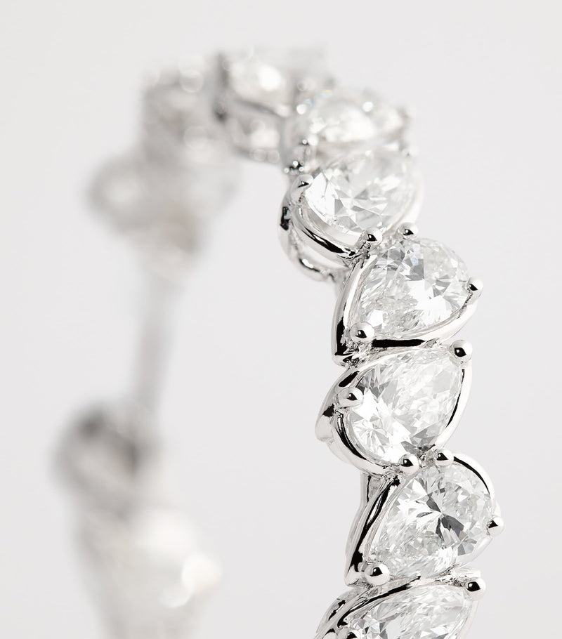 Harrods white gold diamond hoop earrings 9.50ct (British brand)