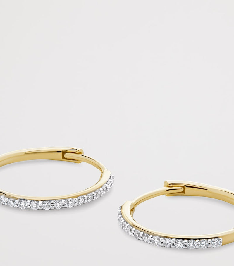 Monica Vinader 14k yellow gold diamond hoop earrings - British product