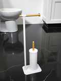 Showerdrape White Sonata Toilet Roll and Toilet Brush Holder