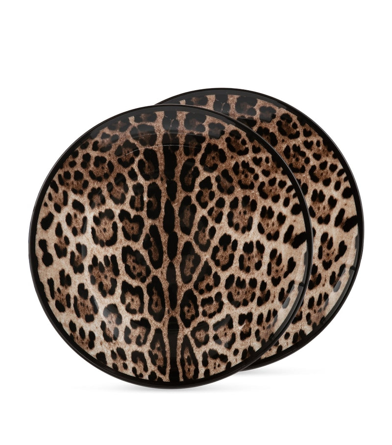Dolce&Gabbana leopard print dinner plates 26cm, UK version