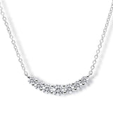 Costco UK Diamond Curve Necklace, 0.57ctw Round Brilliant Cut, 18ct White Gold, 16-18 inch Chain- Buy online at McGrocer