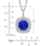 Pendentif tanzanite diamant or blanc 18ct chaîne 18 pouces (marque britannique)