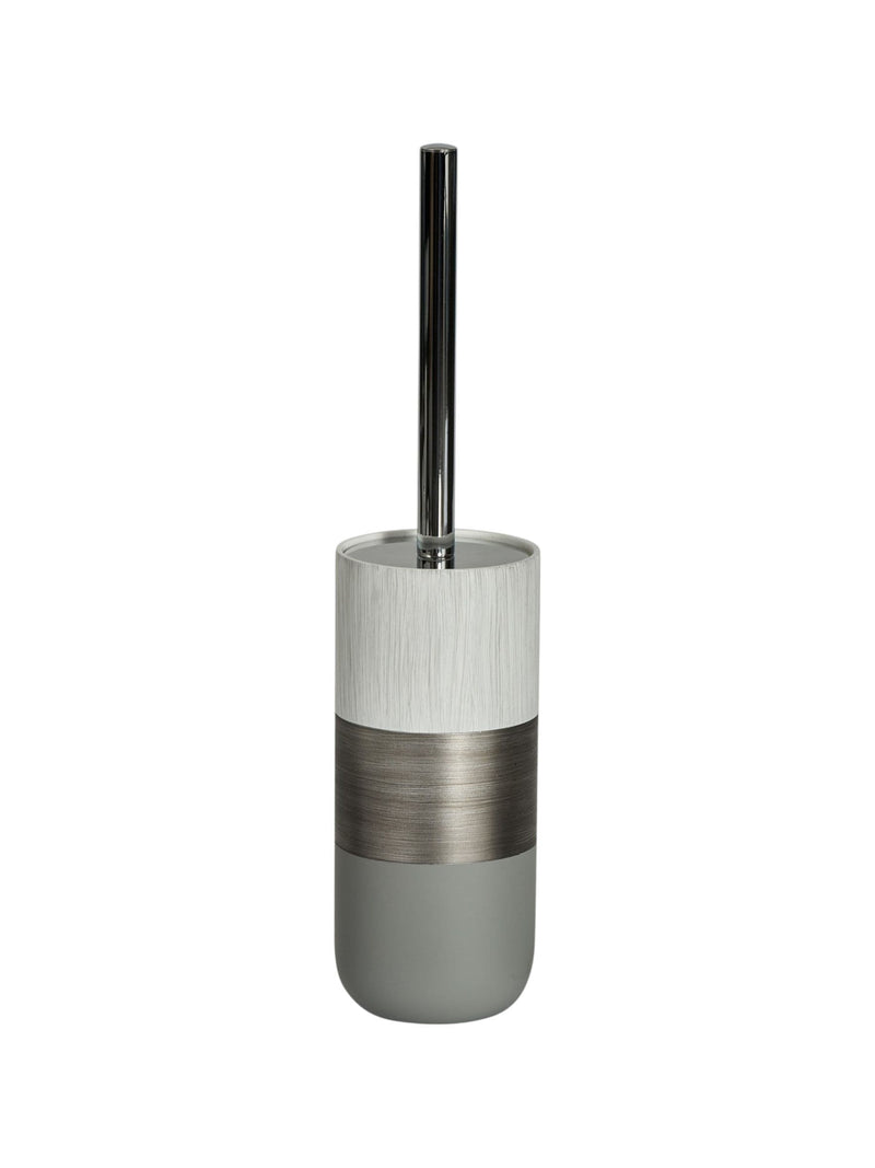 Showerdrape Silver Luxe Resin toilet brush holder 37cm high (British brand)