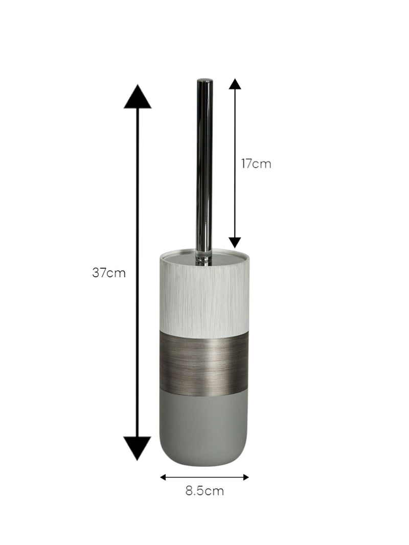 Showerdrape Silver Luxe Resin toilet brush holder 37cm high (British brand)