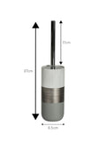 Showerdrape Silver Luxe Resin toilet brush holder 37cm high (British brand)