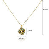 Costco gold enamel love knot necklace, imported from the UK