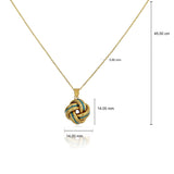 Costco gold enamel love knot necklace, imported from the UK