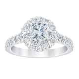 Costco UK 2.00ctw Round Brilliant Cut Diamond Halo Ring 14ct White Gold- Buy online at McGrocer