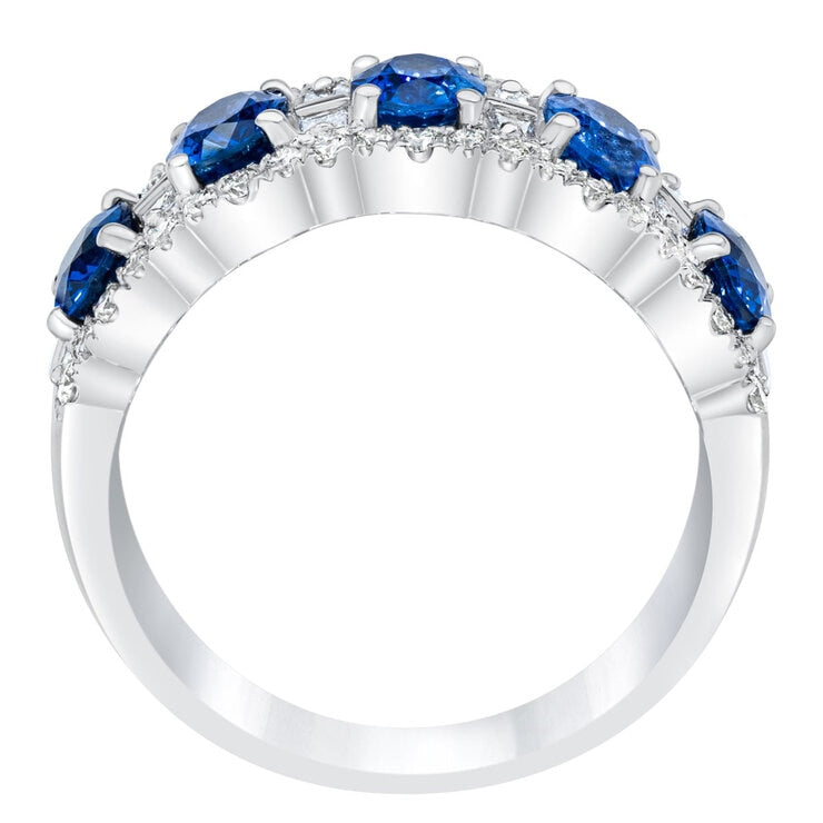 Costco oval sapphire diamond ring 14ct white gold, imported from the UK