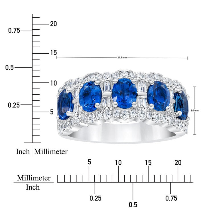 Costco oval sapphire diamond ring 14ct white gold, imported from the UK