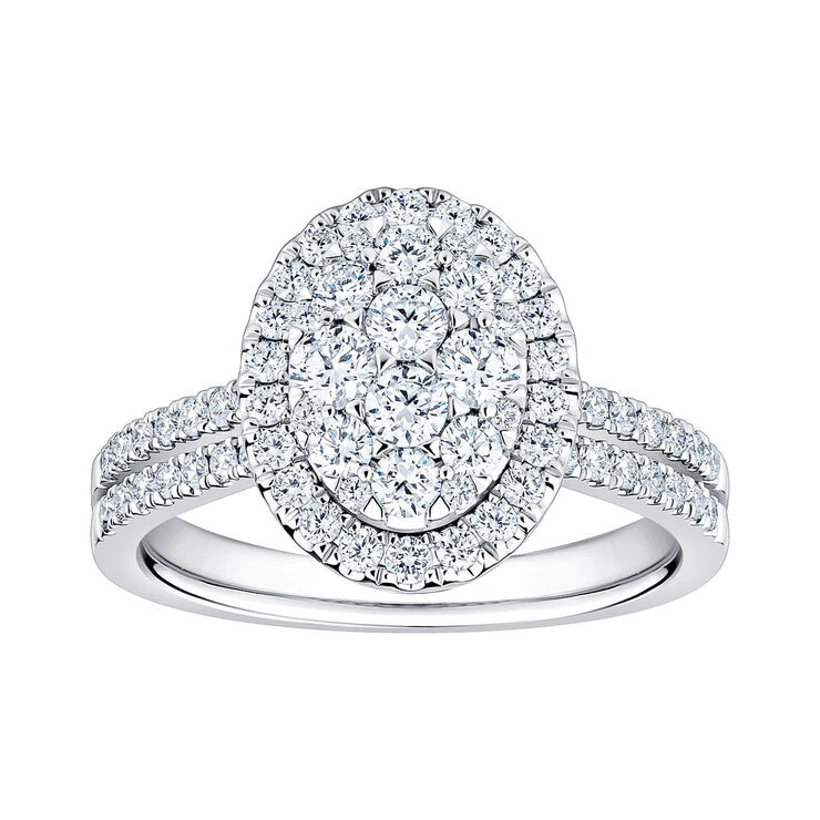 Costco 1.00ct diamond cluster ring 14ct white gold (British brand)
