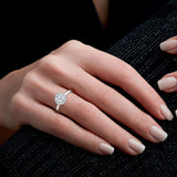 Costco diamond halo ring 1.00ctw round brilliant cut platinum size N, imported from the UK