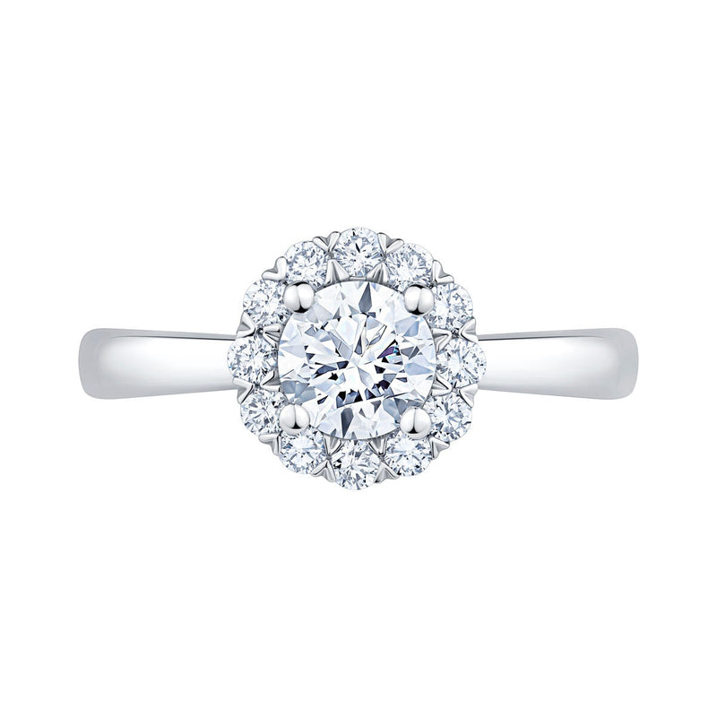 Costco diamond halo ring 1.00ctw round brilliant cut platinum size N, imported from the UK