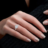 Costco diamond halo ring 1.00ctw round brilliant cut platinum size N, imported from the UK