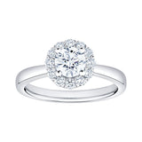 Costco diamond halo ring 1.00ctw round brilliant cut platinum size N, imported from the UK