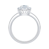 Costco diamond halo ring 1.00ctw round brilliant cut platinum size N, imported from the UK