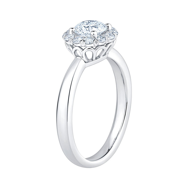 Costco diamond halo ring 1.00ctw round brilliant cut platinum size N, imported from the UK