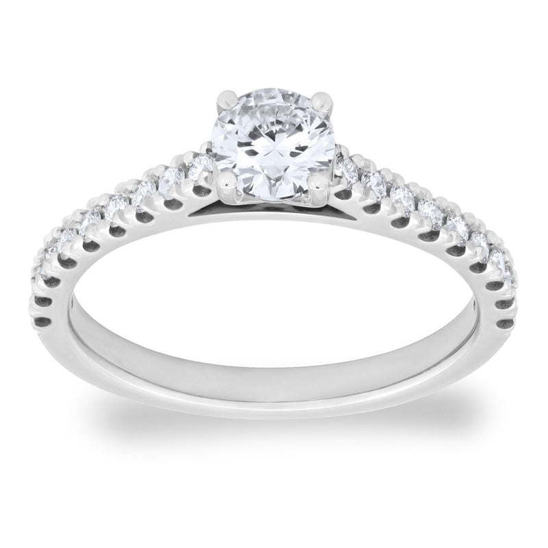 Costco diamond ring round brilliant cut platinum 0.74ctw size M, imported from the UK