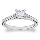 Costco UK Costco 0.74ctw Princess and Round Brilliant Cut Diamond Ring Platinum Size J- Buy online at McGrocer