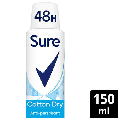 Superdrug Sure Women Cotton Dry Anti-Perspirant Aerosol 150 ml- Buy online at McGrocer