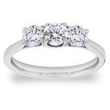 Costco UK 1.00ctw Round Brilliant Cut Diamond 3 Stone Ring 18ct White Gold Size J- Buy online at McGrocer