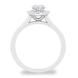 Costco 0.90ctw diamond halo ring platinum size K (British brand)