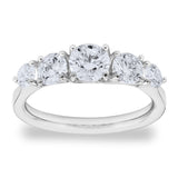Costco UK Costco 1.57ctw Round Brilliant Cut Diamond 5 Stone Ring 18ct White Gold - Size J- Buy online at McGrocer